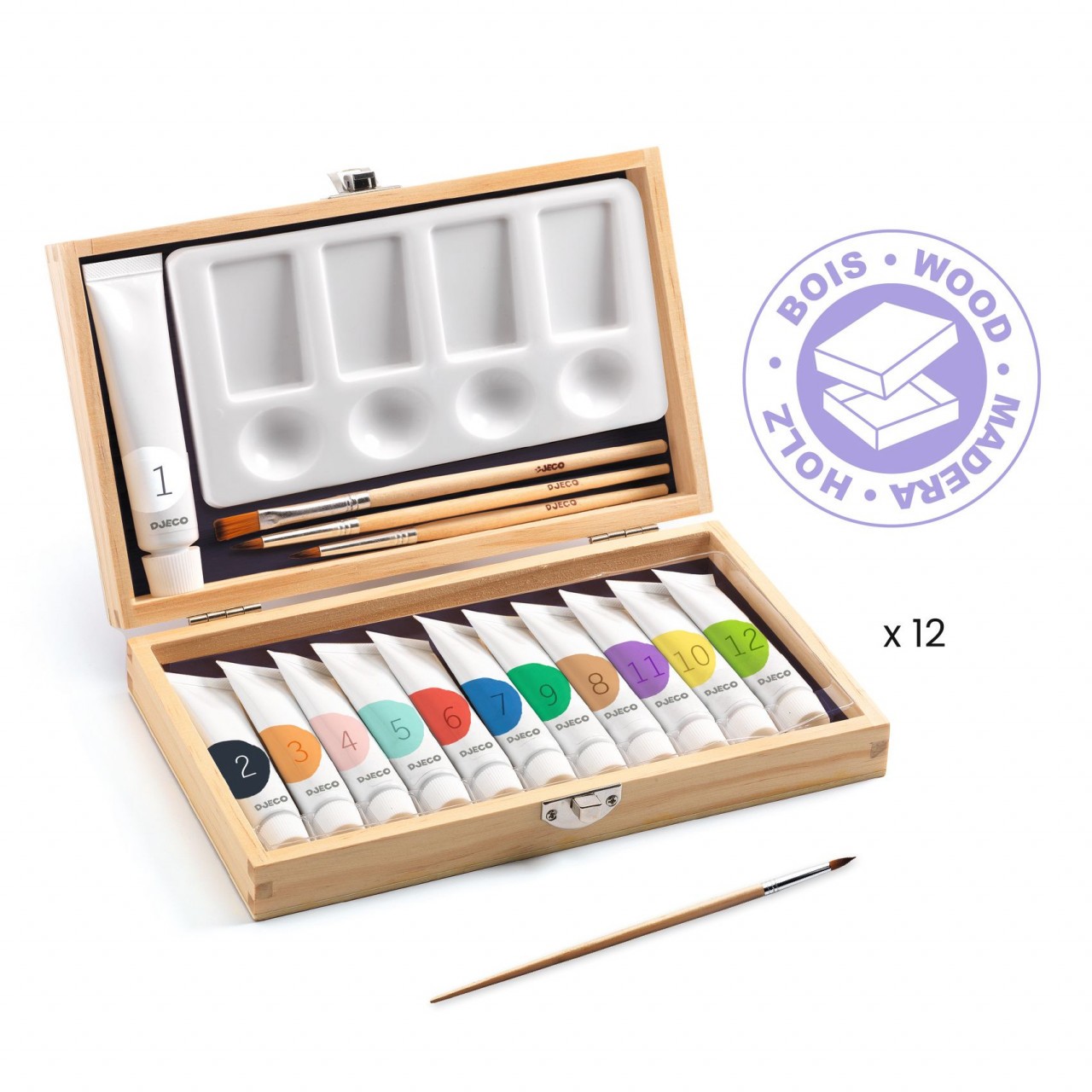 Cutia artistului cu 12 tuburi culori guase, Djeco