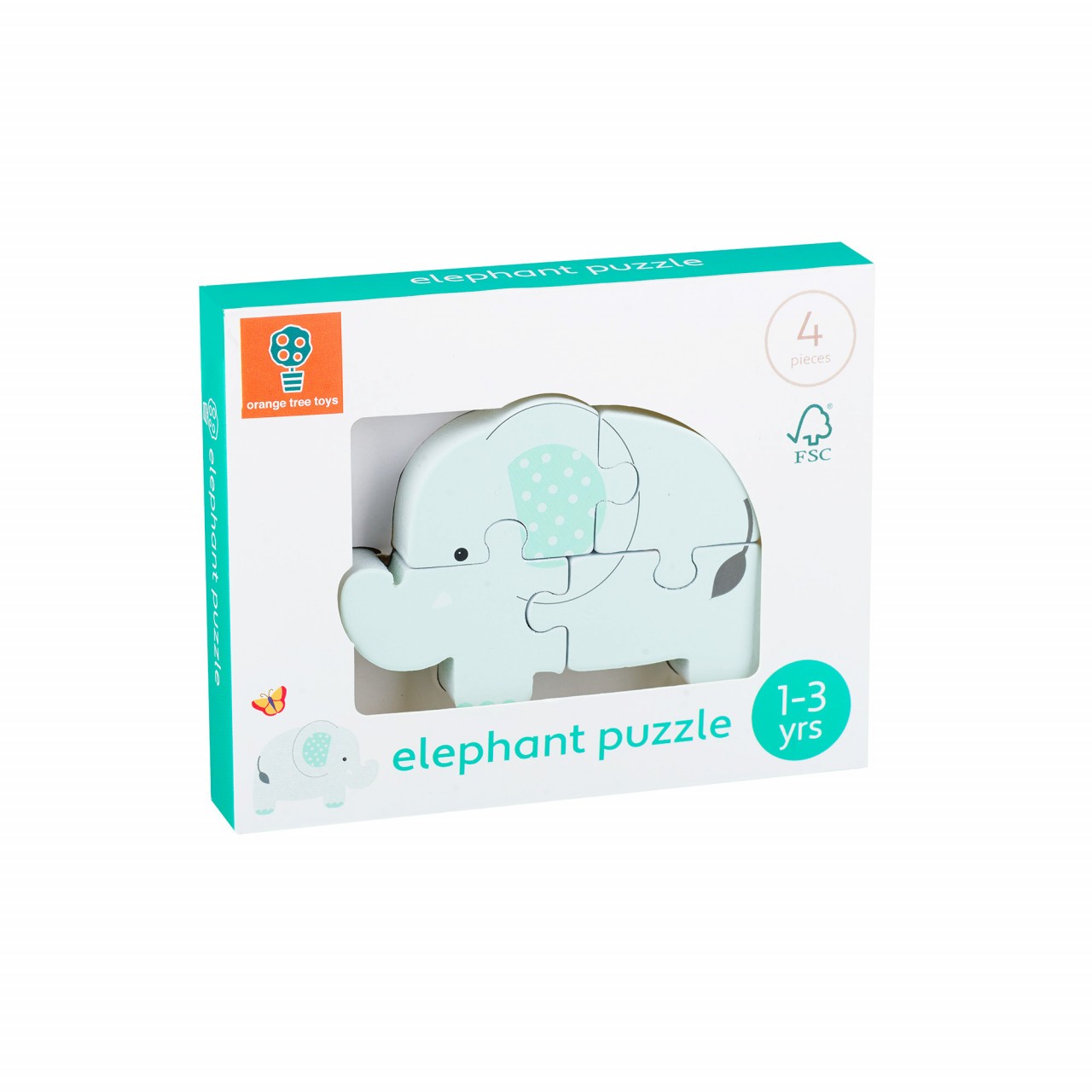 Puzzle elefant din lemn, Orange Tree Toys