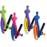 Compas din plastic STRIGO cu creion in culori mixte SSC394