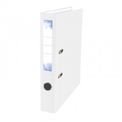 Biblioraft plastifiat STRIGO B50 PP, 50mm, alb